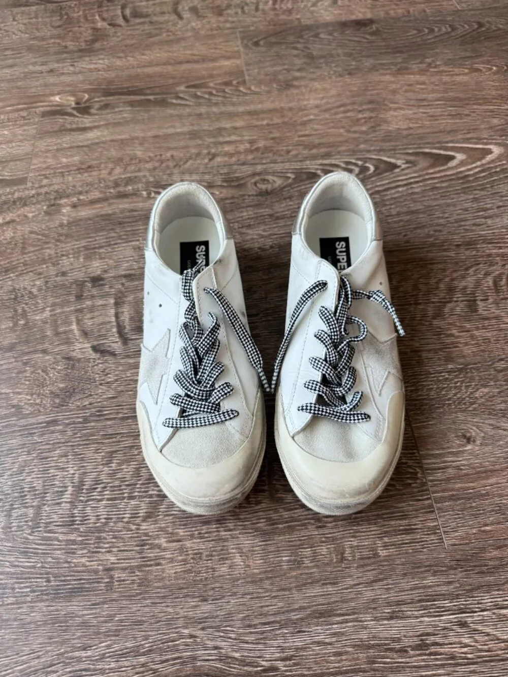 Golden Goose Super-Star White Silver Sneakers Size 40 - Picture 3 of 11